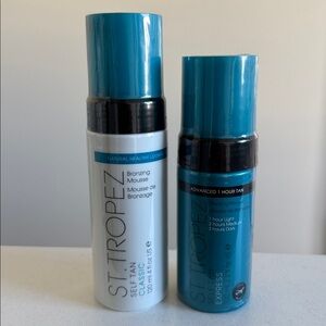 St. Tropez Self-Tan Mousse Set in Blue and White